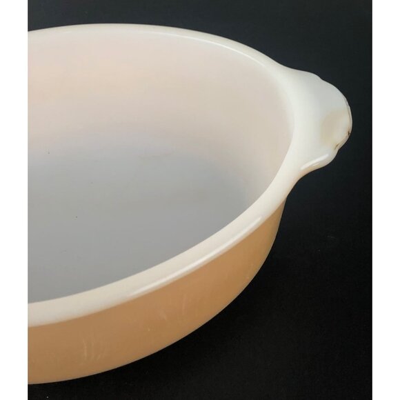 Fire King Anchor Hocking Peach Luster Swirl Round Casserole 1 1/2 Quart - Picture 4 of 13